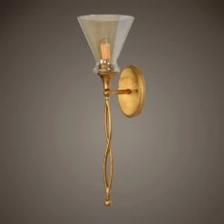 Uttermost Glam 1 Light Gold Sconce