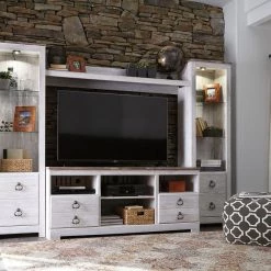 Signature Design By Ashley® Willowton - Attractive - Entertainment Center - 63" TV Stand Entertainment Centers