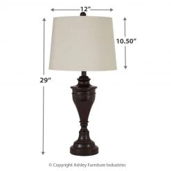 Ashley Furniture Accessories Darlita - Bronze Finish - Metal Table Lamp (2/cn)