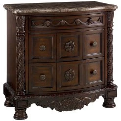 Ashley Furniture North - Dark Brown - Three Drawer Night Stand Nightstands
