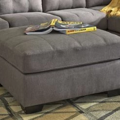 Benchcraft® Living Room Sets Maier - Charcoal - 3 Pc - Left Arm Facing Sofa 2 Pc Sectional, Ottoman