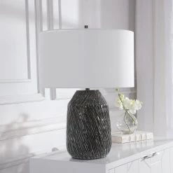 Accessories Uttermost Malaya Graphic Black Table Lamp
