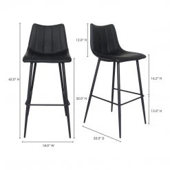 Moe's Home Collection Alibi Barstool Matte Black-m2 5 Moe's Home Collection Alibi Barstool Matte Black-m2