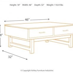 Ashley Furniture Tables Mondoro - Grayish Brown - Lift Top Cocktail Table
