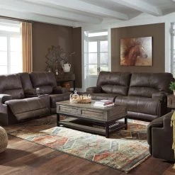 Signature Design By Ashley® Kitching - Java - 2 Pc. - Power Sofa, Loveseat Reclining Furniture