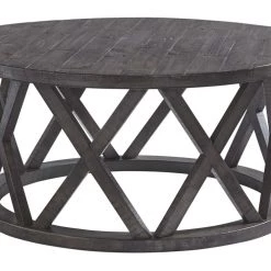 Ashley Furniture Sharzane - Grayish Brown - Round Cocktail Table Tables
