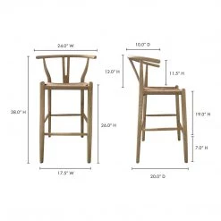 Moe's Home Collection Stools Ventana Counter Stool Natural
