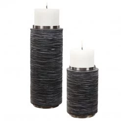 Uttermost Strathmore Stone Gray Candleholders, S/2 Table Decor