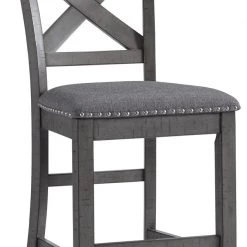 Ashley Furniture Myshanna - Dark Gray - Upholstered Barstool (2/cn) Stools