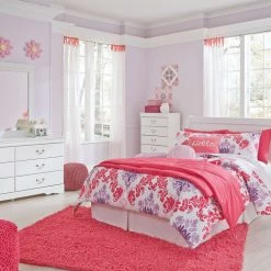 Signature Design By Ashley® Beds Anarasia - White - Full Sleigh Headboard With Bolt On Bed Frame