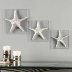 Accessories Uttermost Silver Starfish Wall Art, S/3