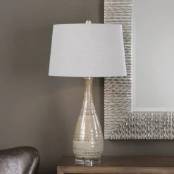 Accessories Uttermost Nakoda Embossed Ceramic Lamp