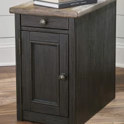 Ashley Furniture Tables Tyler - Grayish Brown/black - Chair Side End Table