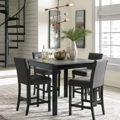Ashley Furniture Dining Room Sets Garvine - Black / Gray - Square Counter Tbl Set (5/cn) 8 Ashley Furniture Dining Room Sets Garvine - Black / Gray - Square Counter Tbl Set (5/cn)