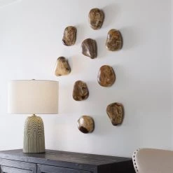 Uttermost Pebbles Blonde Wood Wall Décor, S/9 Accessories