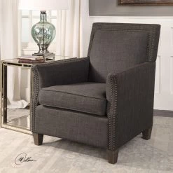 Uttermost Darick Charcoal Armchair Chairs