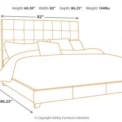 Ashley Furniture Dolante - Button Tufted - Upholstered Bed Beds