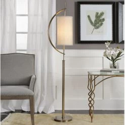 Accessories Uttermost Balaour Antique Brass Floor Lamp