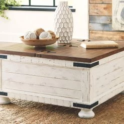 Ashley Furniture Tables Wystfield - White/brown - Cocktail Table With Storage