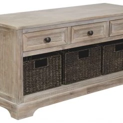Ashley Furniture Benches Oslember - Light Brown - Storage Bench