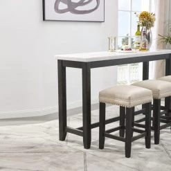 Ashley Furniture Dining Room Sets Anchorville - Dark Brown/white - Rect Drm Counter Tbl Set(4/cn)