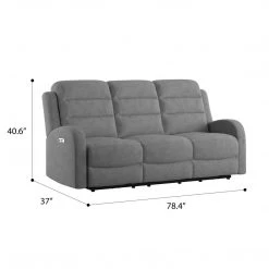 Emerald Home Sofas Power Sofa W / 2 Power Headrest - Grey