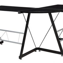 Ashley Furniture Mallistron - Black/silver - L-desk