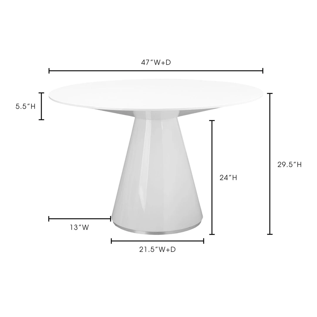 Moe's Home Collection Tables Otago Dining Table Round White 5 Moe's Home Collection Tables Otago Dining Table Round White