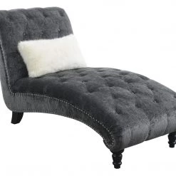 Emerald Home Hutton II Tufted Chaise, Gray