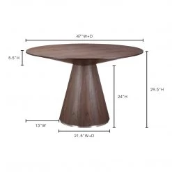 Moe's Home Collection Tables Otago Dining Table Round Walnut