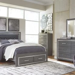 Signature Design By Ashley® Beds Lodanna - Gray - Platform Bed With 2 Storage Drawers