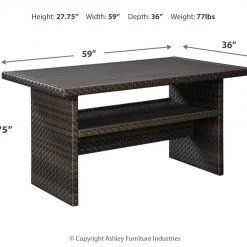 Ashley Furniture Easy - Dark Brown/beige - Rect Multi-use Table