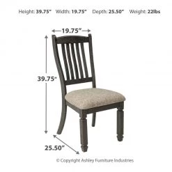 Ashley Furniture Tyler - Black/grayish Brown - Dining Uph Side Chair (2/cn) - Slatback
