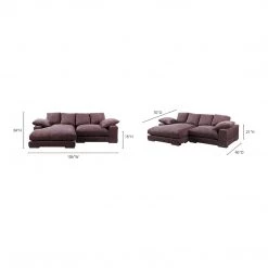 Moe's Home Collection Plunge Sectional Dark Brown