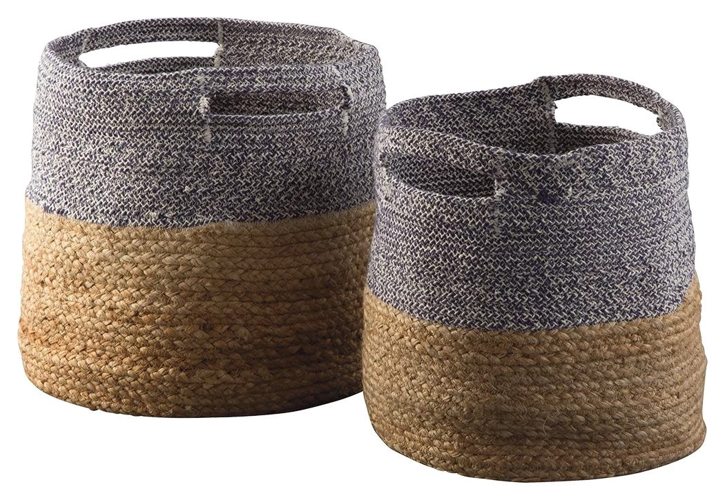 Ashley Furniture Parrish - Natural/blue - Basket Set (2/cn) Accessories 3 Ashley Furniture Parrish - Natural/blue - Basket Set (2/cn) Accessories