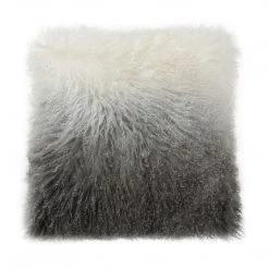 Moe's Home Collection Lamb Fur Pillow Light Grey Spectrum Accessories