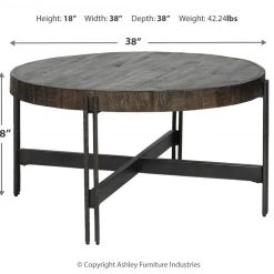 Ashley Furniture Jillenhurst - Dark Brown - Round Cocktail Table Tables 11 Ashley Furniture Jillenhurst - Dark Brown - Round Cocktail Table Tables