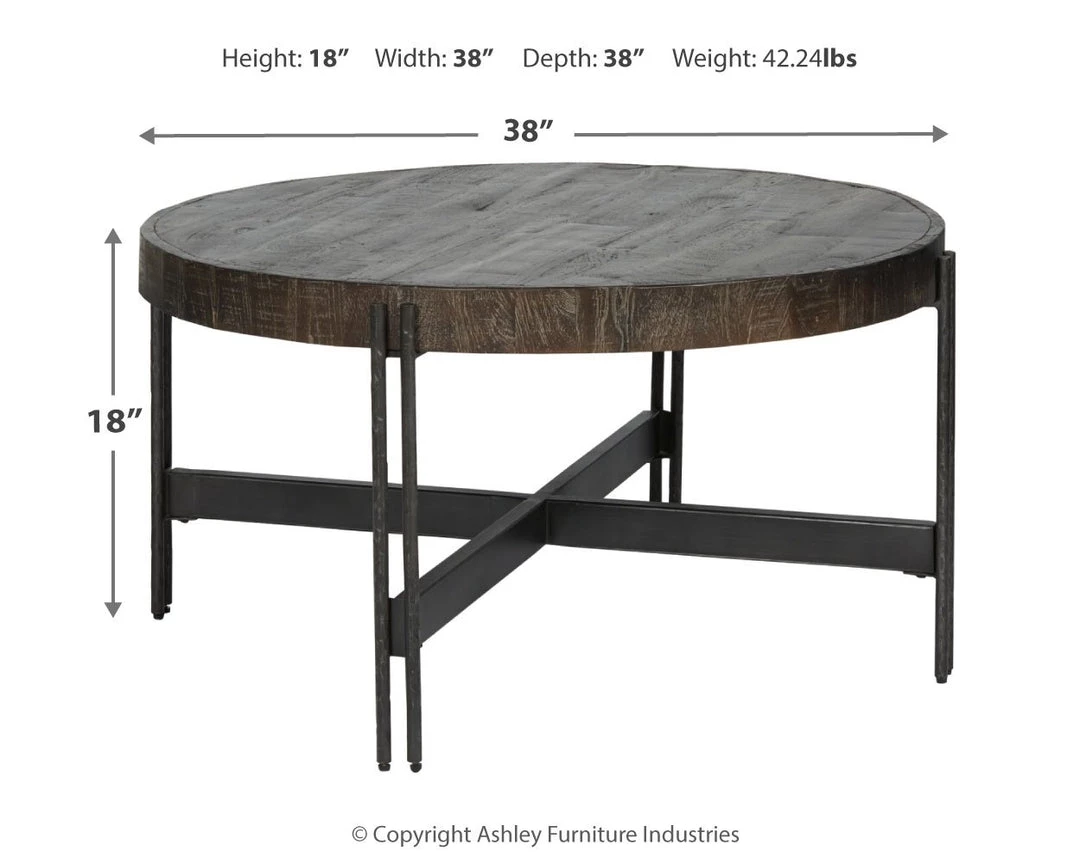 Ashley Furniture Jillenhurst - Dark Brown - Round Cocktail Table Tables 7 Ashley Furniture Jillenhurst - Dark Brown - Round Cocktail Table Tables