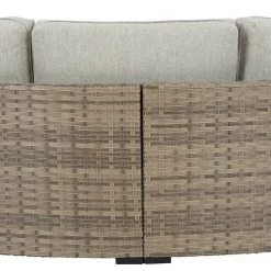 Ashley Furniture Loveseats Calworth - Beige - Curved Loveseat With Cushion