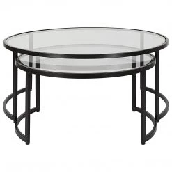 Uttermost Rhea Black Nesting Coffee Tables S/2 10 Uttermost Rhea Black Nesting Coffee Tables S/2