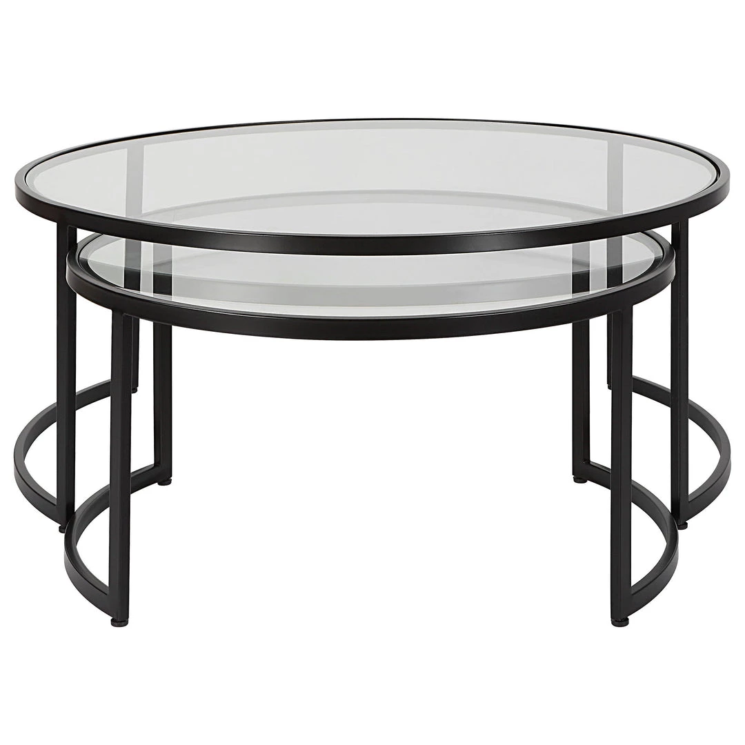 Uttermost Rhea Black Nesting Coffee Tables S/2 5 Uttermost Rhea Black Nesting Coffee Tables S/2