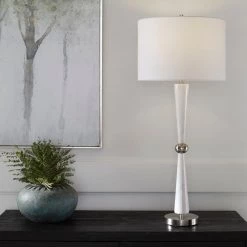 Accessories Uttermost Hourglass White Table Lamp