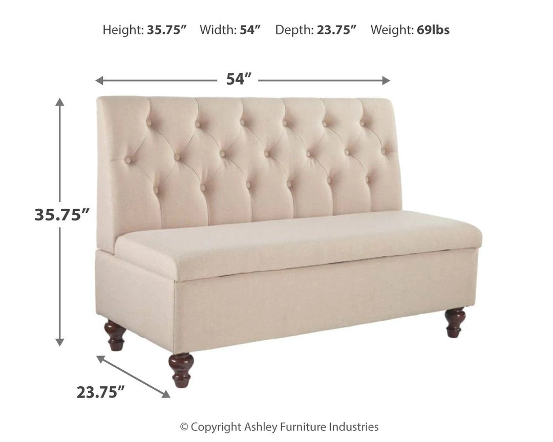 Ashley Furniture Gwendale - Light Beige - Storage Bench 7 Ashley Furniture Gwendale - Light Beige - Storage Bench