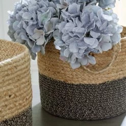 Ashley Furniture Parrish - Natural/black - Basket Set (2/cn) - Handles Table Decor