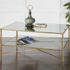 Uttermost Henzler Mirrored Glass Coffee Table Tables