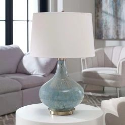 Accessories Uttermost Celinda Blue Gray Glass Lamp