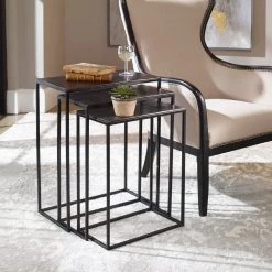 Uttermost Coreene Iron Nesting Tables S/3 11 Uttermost Coreene Iron Nesting Tables S/3