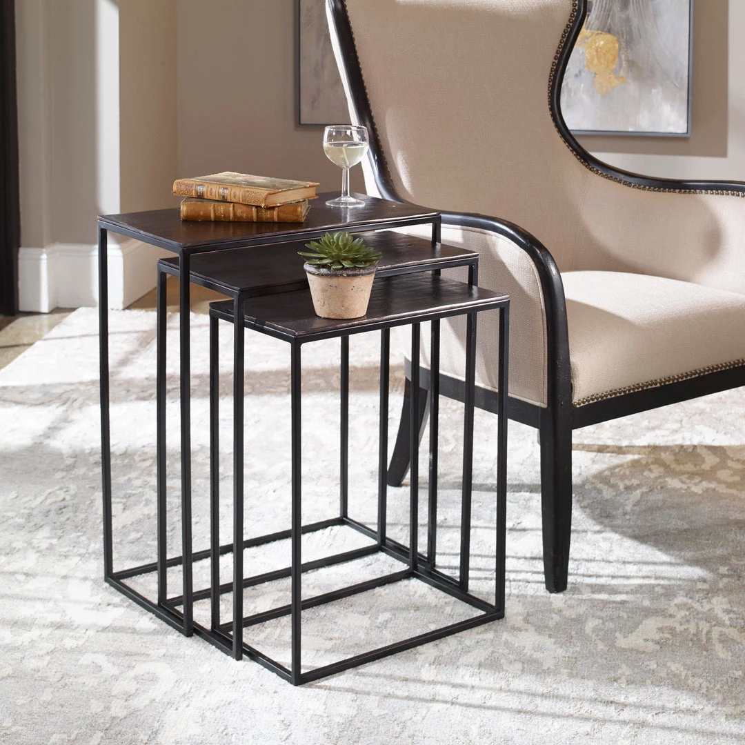 Uttermost Coreene Iron Nesting Tables S/3 7 Uttermost Coreene Iron Nesting Tables S/3