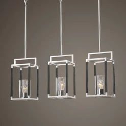 Uttermost Newburgh 3 Light Nickel Linear Pendant