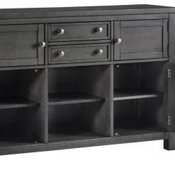 Signature Design By Ashley® Dining Room Sets Myshanna - Dark Gray - 6 Pc. - Counter Extension Table, 4 Barstools, Server 12 Signature Design By Ashley® Dining Room Sets Myshanna - Dark Gray - 6 Pc. - Counter Extension Table, 4 Barstools, Server